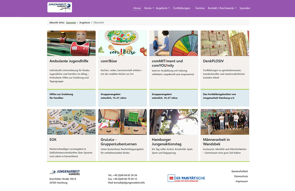 Webdesign & Web-Entwicklung für Vereine & soziale Träger / soziale Projekte - shinyCube - Hamburg